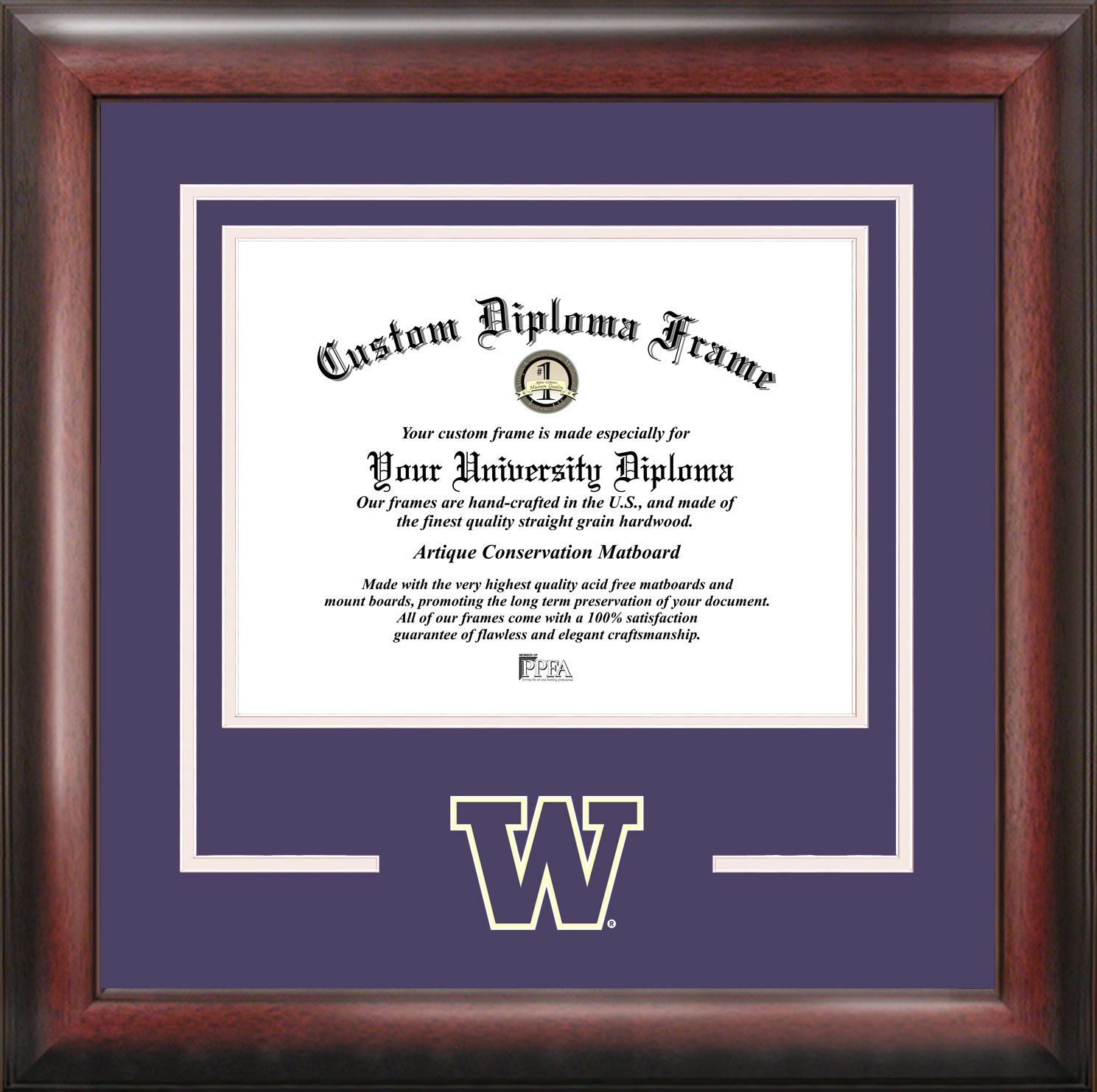 University of Washington Gold Embossed Diploma Frame in Gallery - Item