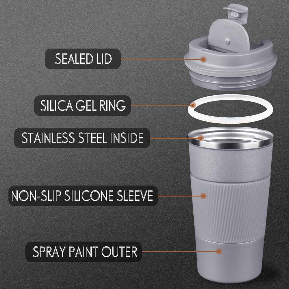 HASAGEI Travel Mug, Insulated Coffee Cup with Leakproof Lid - Image 2