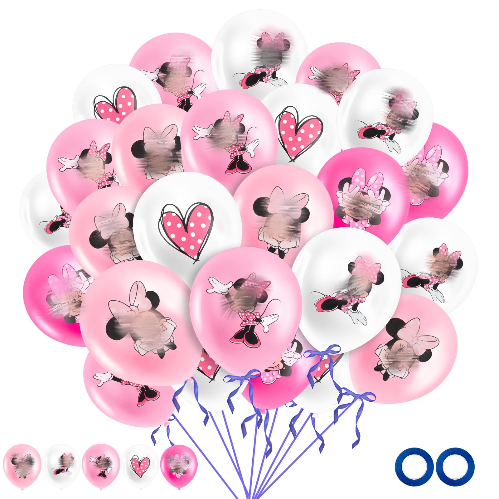 30PCS Pink Mouse Theme Birthday Balloons Set for Kids' Party - Latex Arch Pack for Boys and Girls Fans