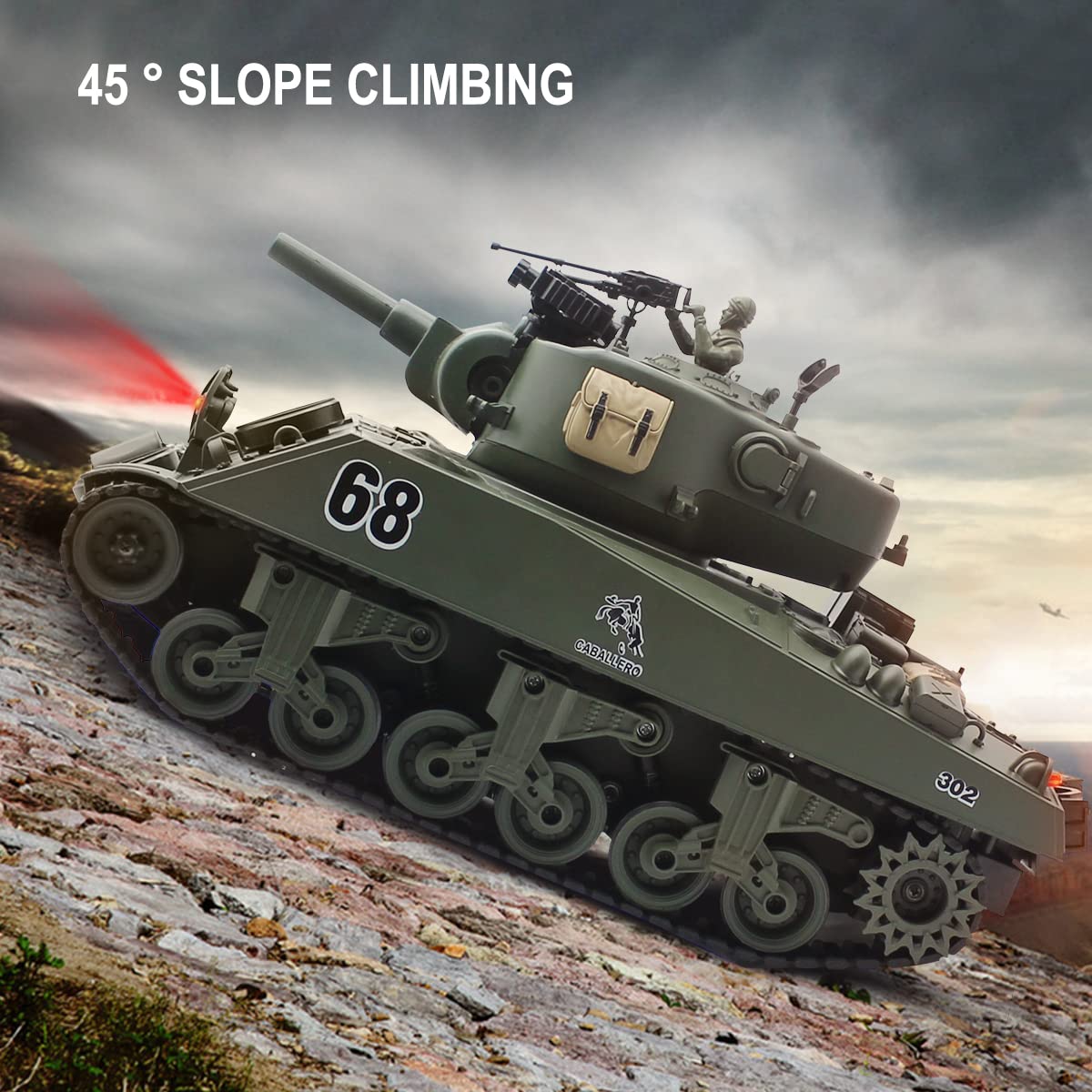 Hitish Remote Control Tank, 2.4Ghz 15 Channel RC Tank with Rotating