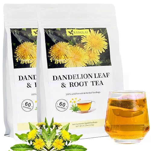 Miniatura 13 de 60 bolsitas de té - Bolsas de té de hoja y raíz de diente de león, té de hierbas naturales para la salud del hígado y los riñones, apoya la Té