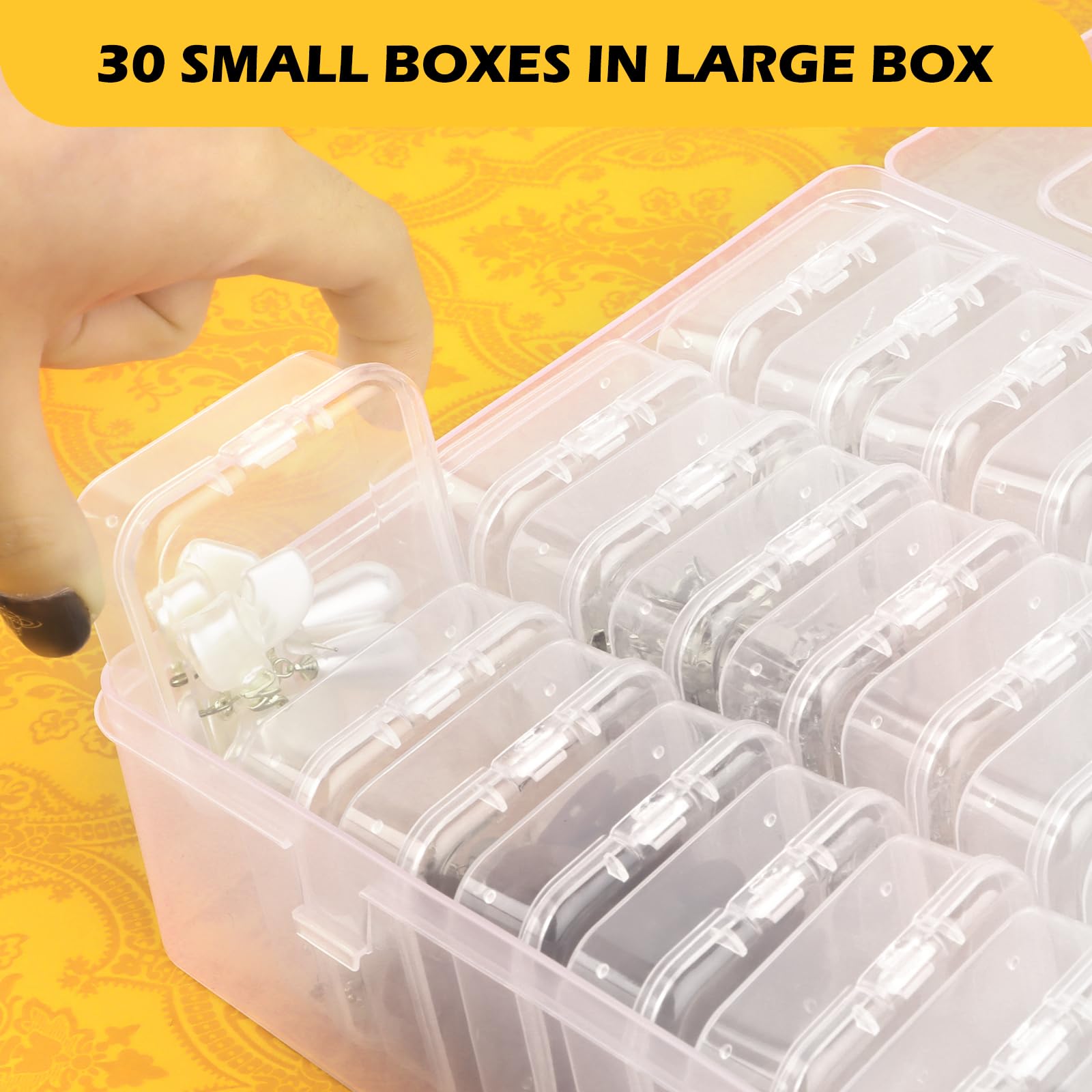 Lot De 30 Boîtes De Rangement Transparentes Avec Couvercle - Mini Organisateurs Pour Perles, Bijoux, Vis - 8