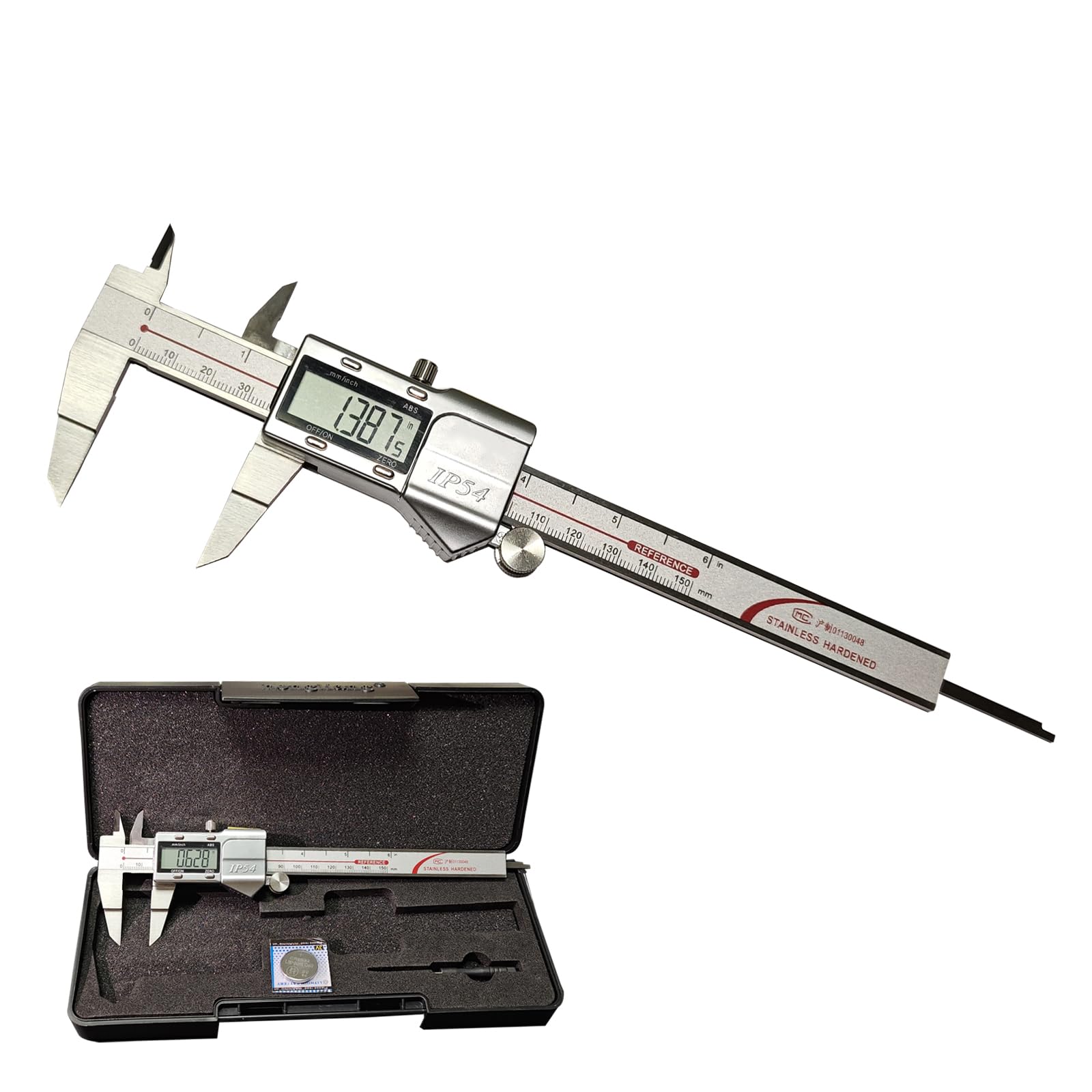 Digital Blade Caliper, Stainless Steel Electronic Caliper with Blade Jaws for Small Grooves, 0-8 Inch/200mm Measuring Tool, 0.0005