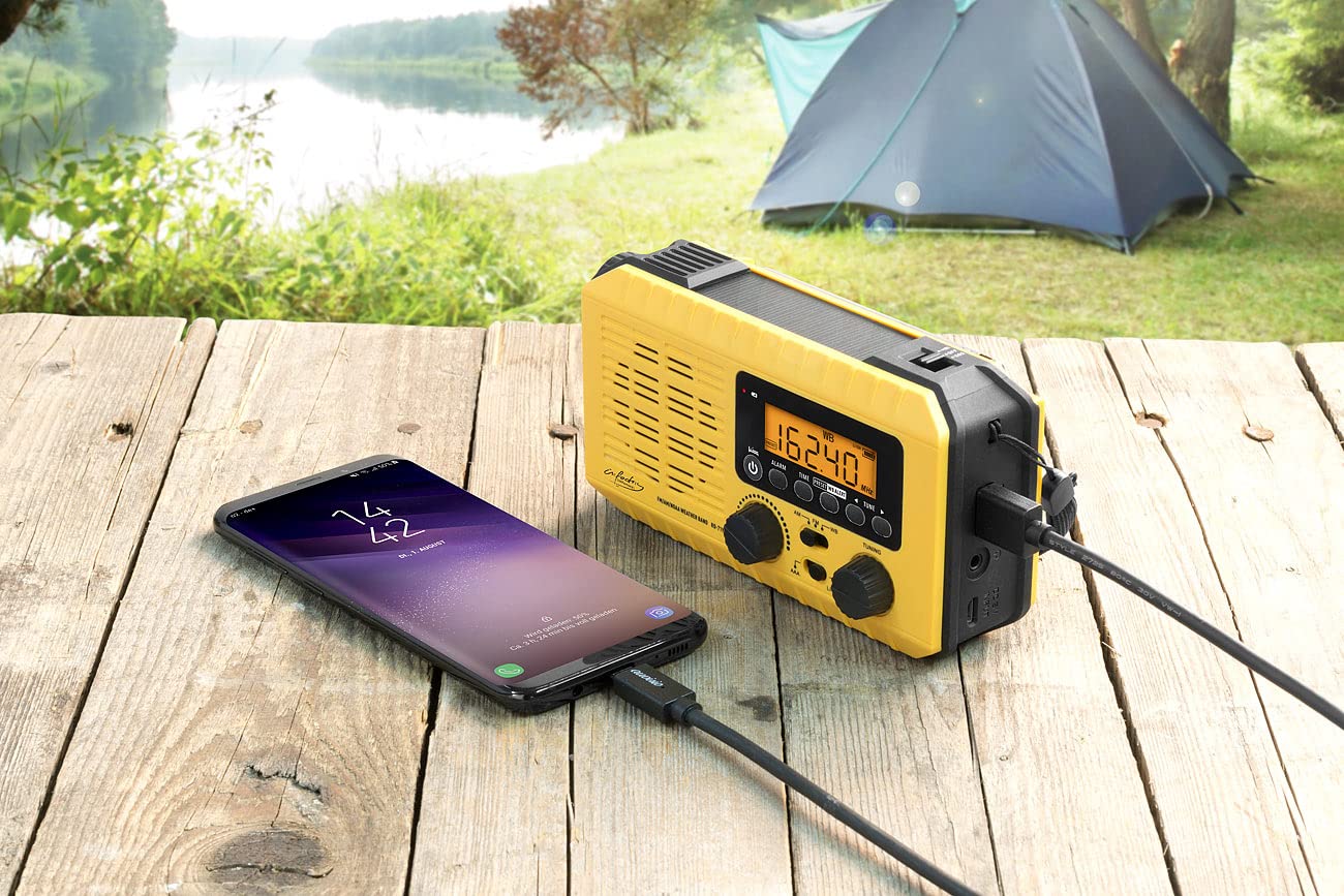 Radio de poche solaire & dynamo avec écran LCD [infactory]
