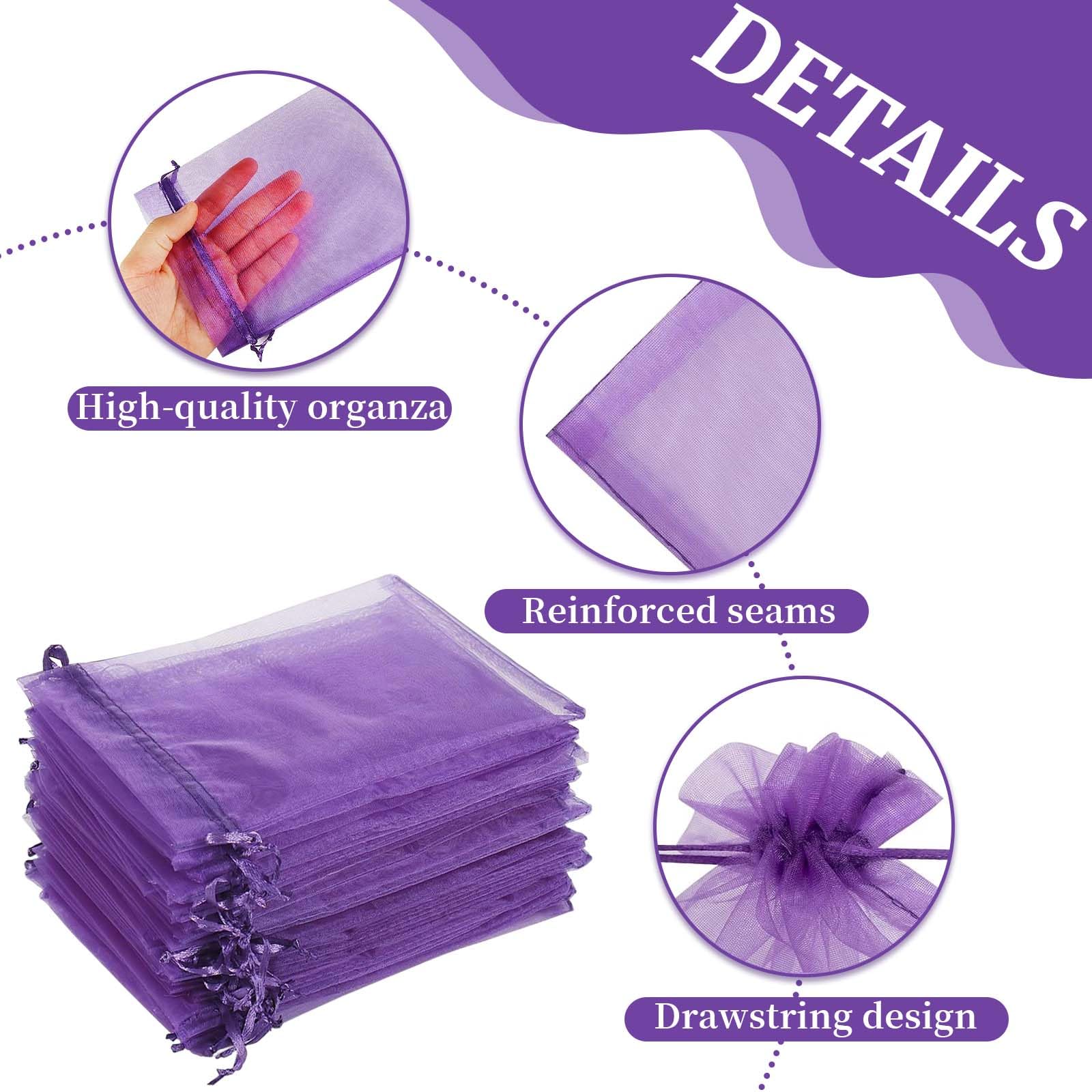 TENGWA 40 Pièces Sachet pour Lavande 7 * 9cm Pochon Sachet Organza Vide avec Cordon de Serrage Peut Contenir de Lavande et Des Épices Sac Tissu Cordon pour Chambre Armoire Voiture