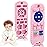 AiTuiTui Baby Teething Relief Sensory Chew Toys for 3 6 9 12 Months, Silicone Infant Teether Remote Control Bath Toy for Newborn Toddlers Boy Girl Autism Baby Shower Birthday Gifts, Dark Pink