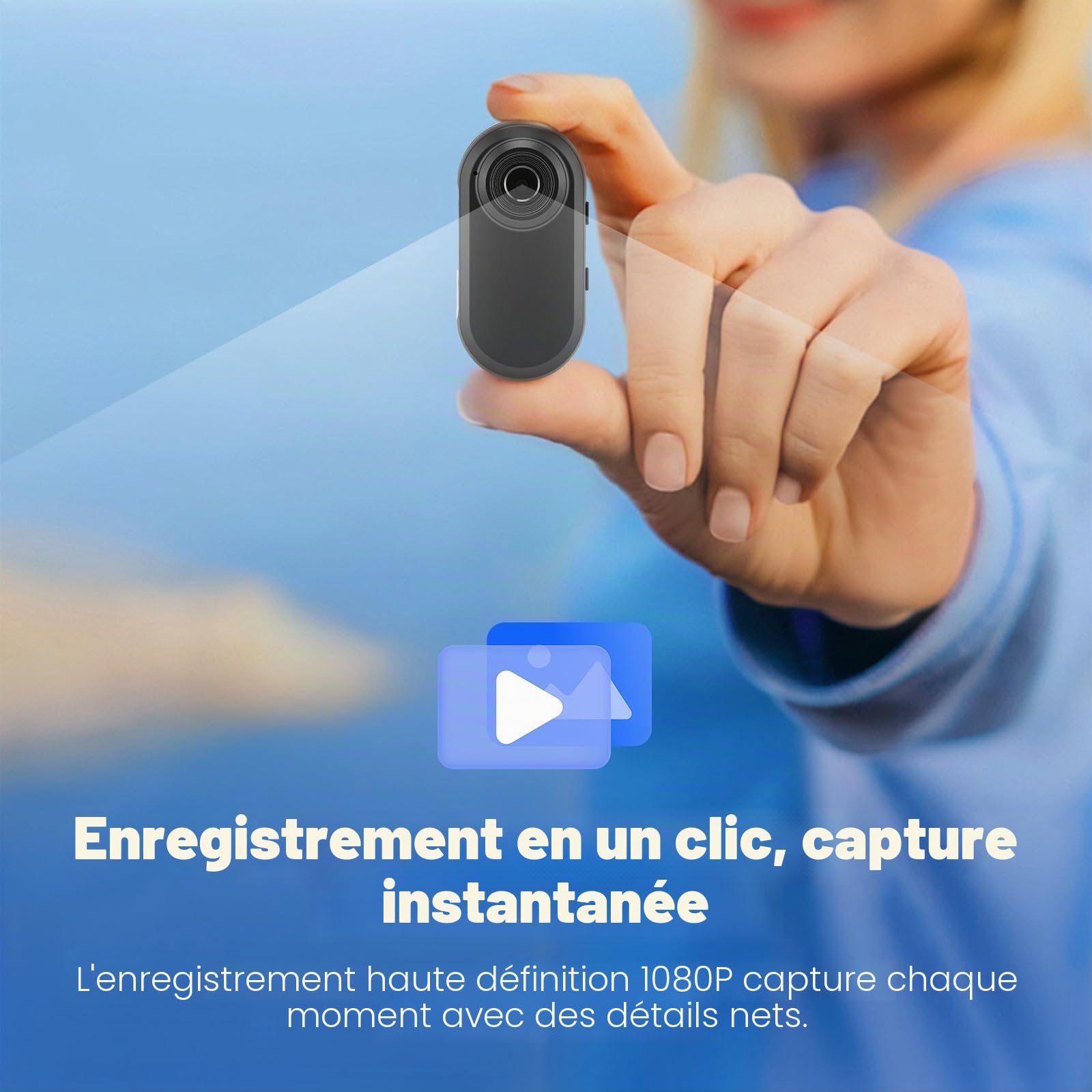Caméra Corporelle Portable 1080P avec 128 Go de Mémoire, Mini Camera Sport avec Clip Magnétique, Idéale comme Camera Moto pour Vélo, Cyclisme, Voyages et Aventures Outdoor