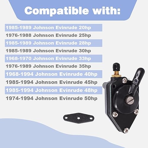 Miniatura 2 de 438556 Bomba de combustible para Johnson Evinrude OMC BRP Motor fuera de borda 25 35 50 65 70 75 85 88 90 100 105 115 125 135 140 HP Reemplazar