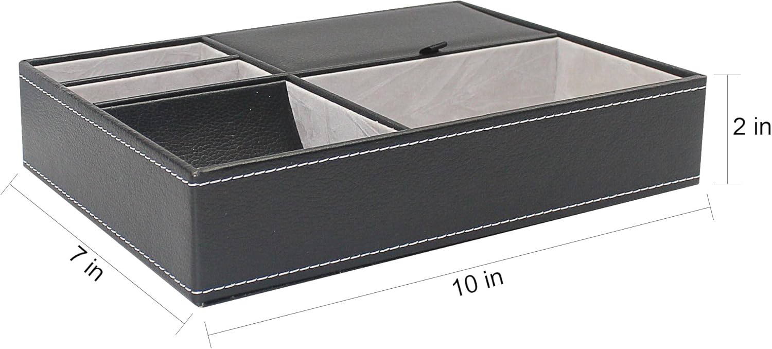 MAGGIFTArtMuseKits Maggift Faux Leather Valet Tray, Men's Dresser Top Organizer : Clothing, Shoes & Jewelry