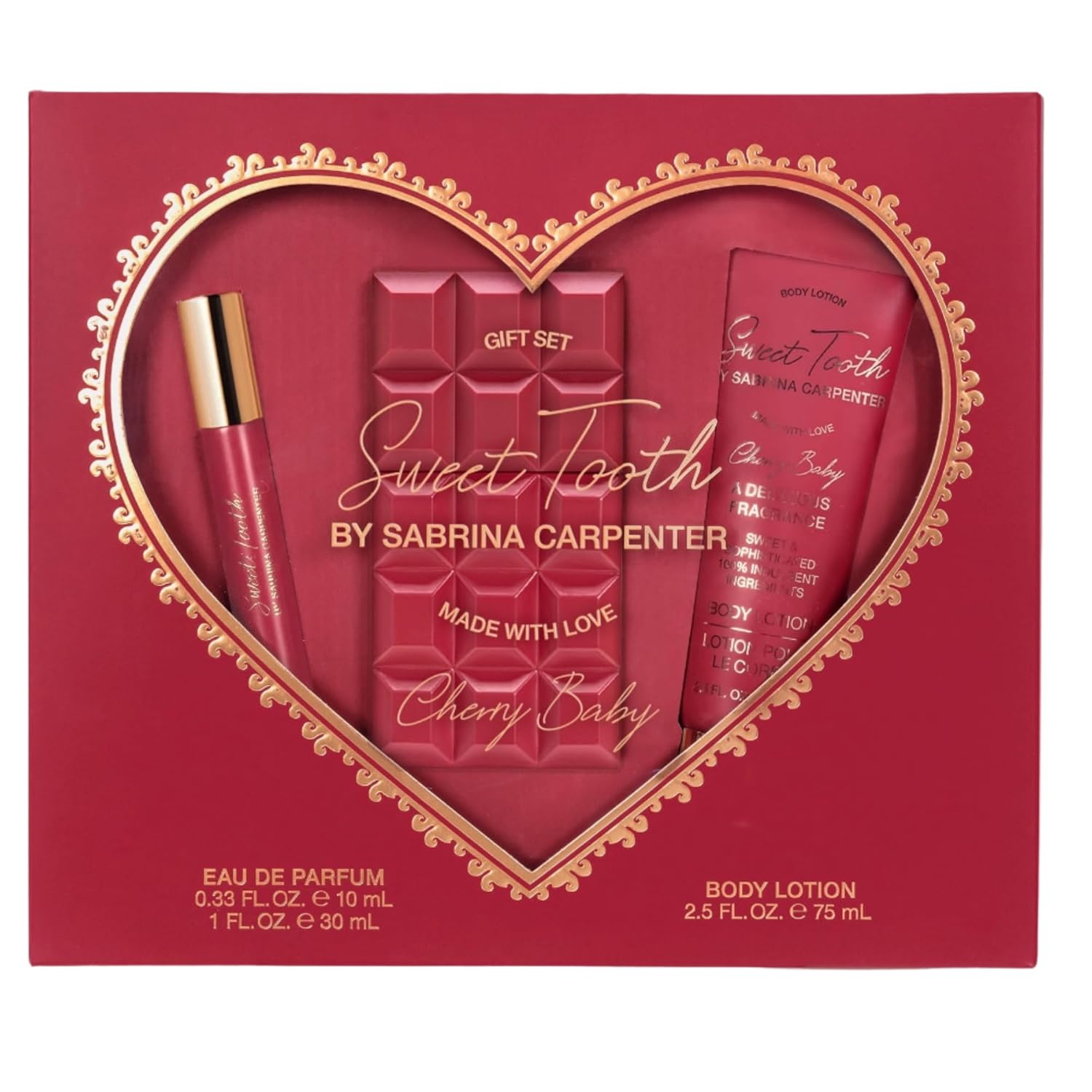 SCENT BEAUTY Sweet Tooth by Sabrina Carpenter Cherry Baby Gift Set, Eau de Parfum and Body Lotion, 3 Piece Fragrance Collection - Image 2