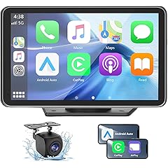 Wireless Car Stereo with Apple CarPlay/Android Auto, Portable Touch Screen Car Radio Multimedia Player with Bluetooth, Backup Camera, Navigation, Mirror Link for All Vehicles