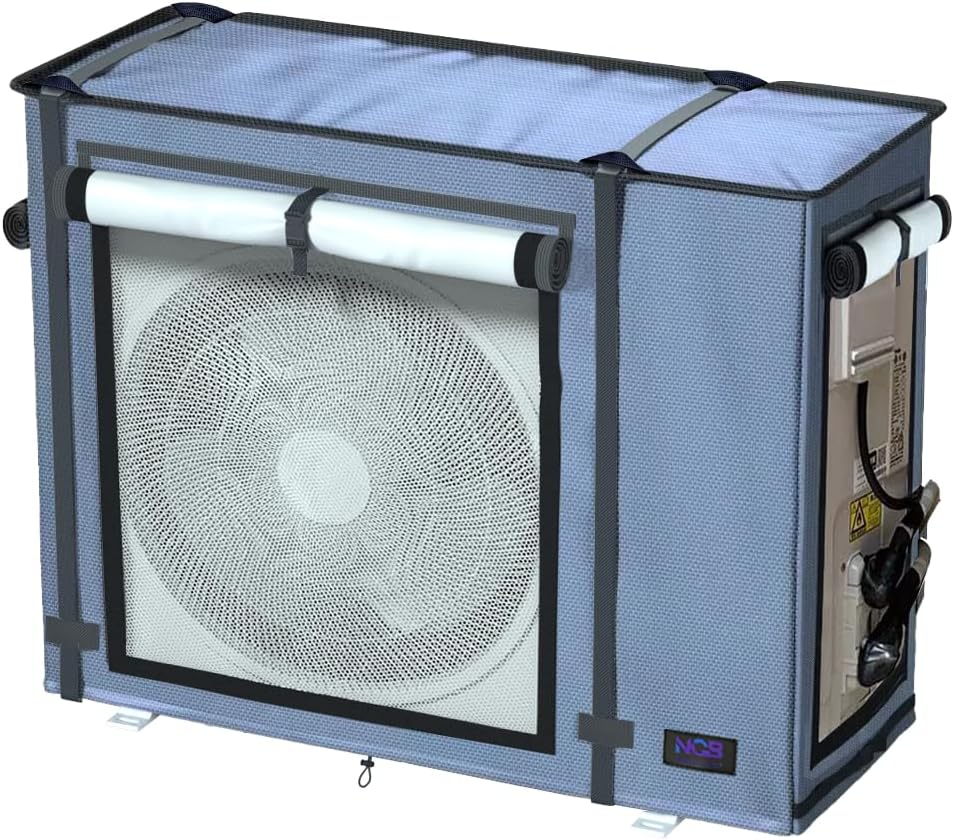 Mini Split Cover for Outdoor Units,38.2"L x 17"W x 32.7"H,AC Protector for 24000-36000 BTU,600D Waterproof Air Conditioner Cover,Grey.
