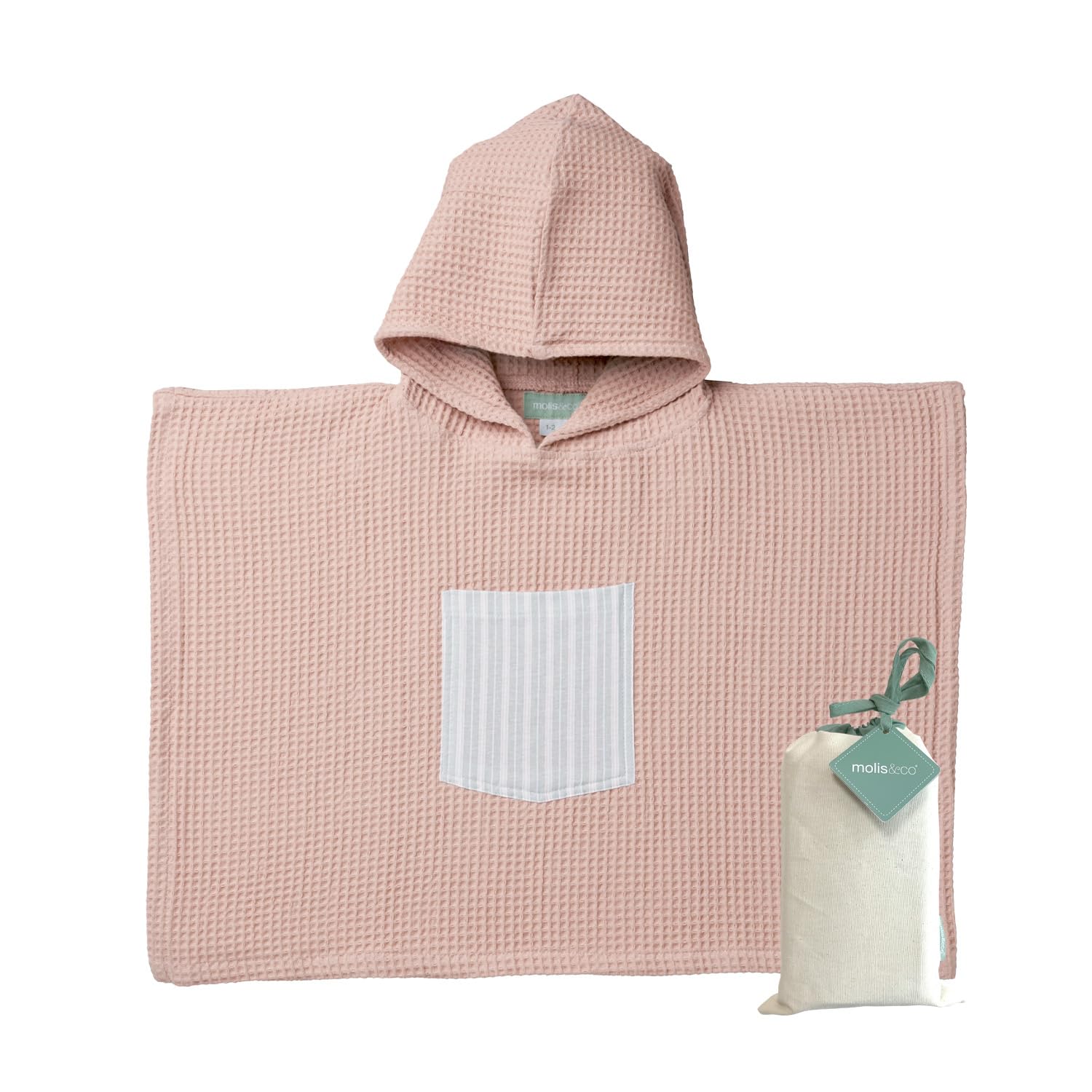 molis & co molis&co. Poncho de Baño para Niños de 5-6 años. Stripes. Toalla con Capucha para Playa. Bata de baño para niño Ligera y Compacta. (Oeko-Tex 100).