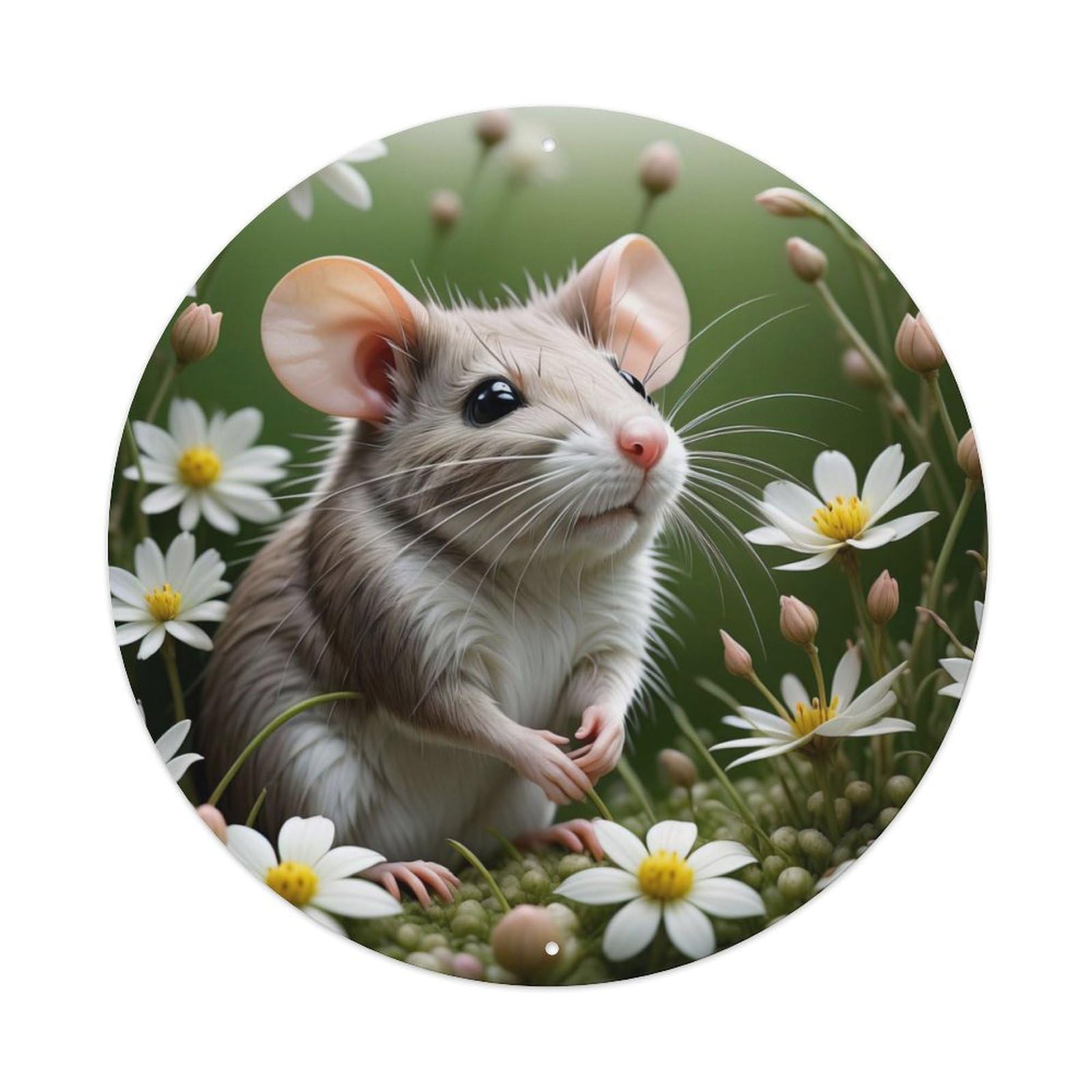 Animal Artwork The Mouse in The Bush Vintage Metal Tin Sign Plaque Wall Decor for Cafe, Club Bar, Office, Garden Metal Poster 8x8Inch