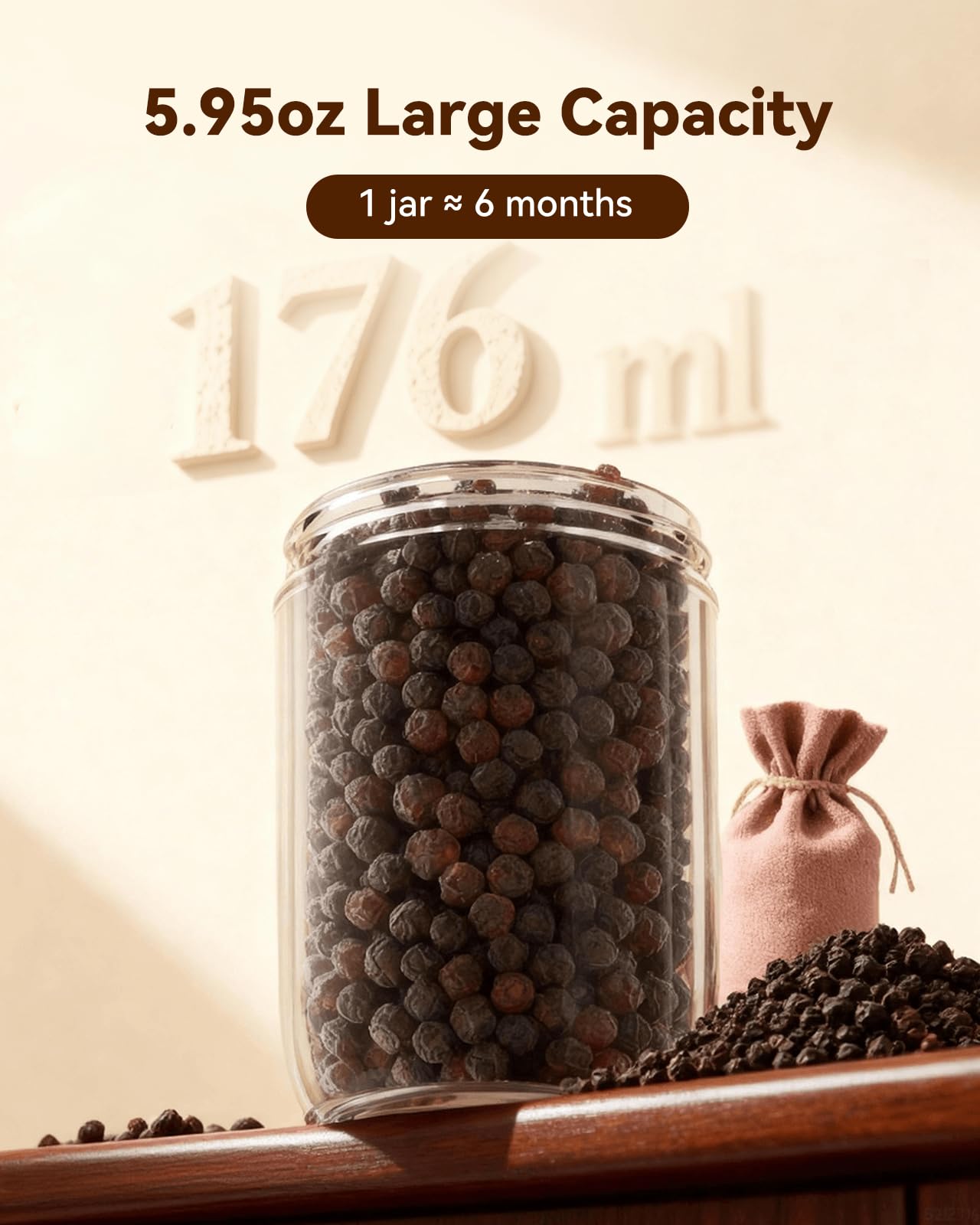 WONMAKE Set macina sale e pepe elettrico a gravità con base di ricarica, macina sale e pepe automatico, grossolanità regolabile a 6 livelli, doppia velocità e grande capacità 168,7 g