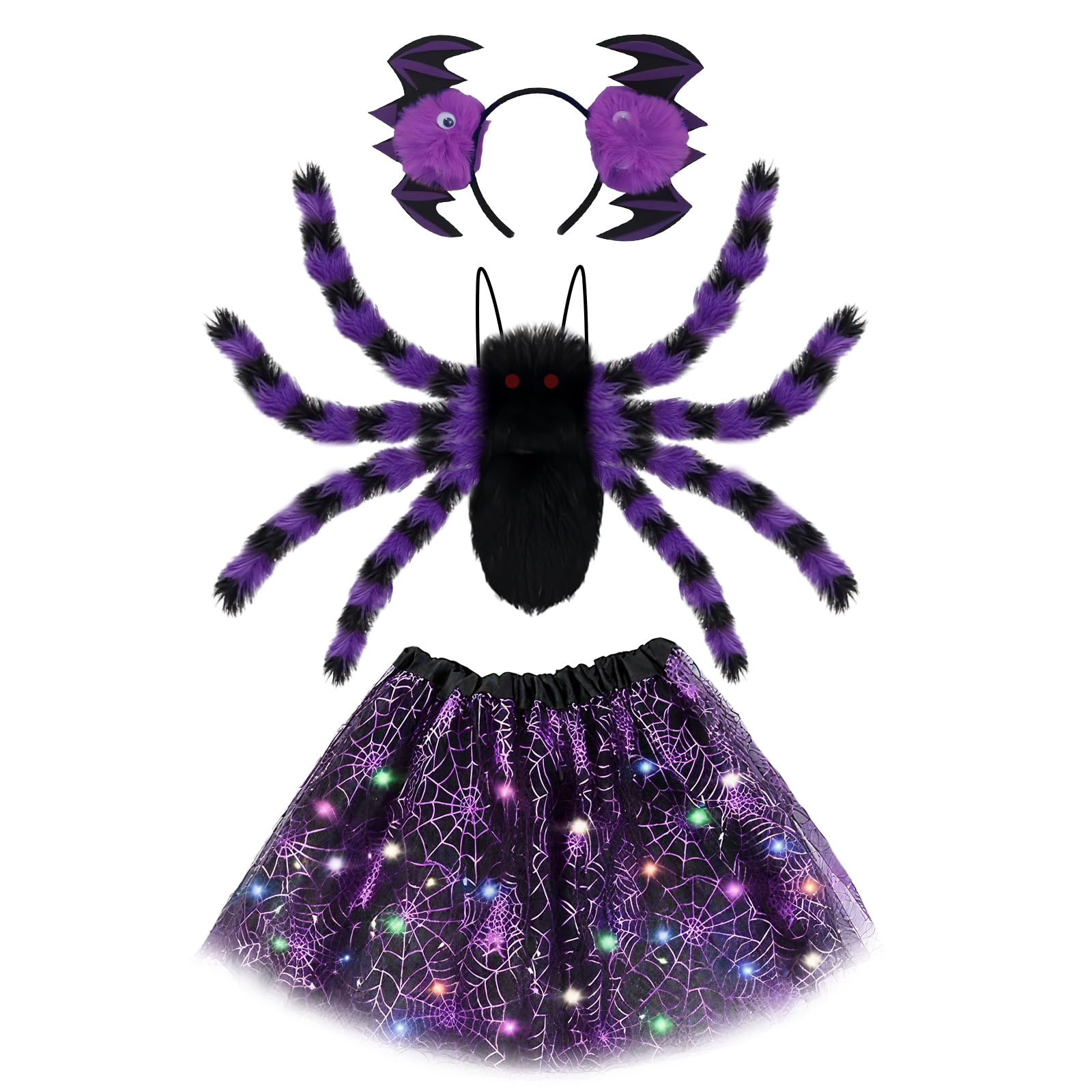 23GUANYI Spider Costume Set for Halloween Role Play Dress Up Party (Purple)