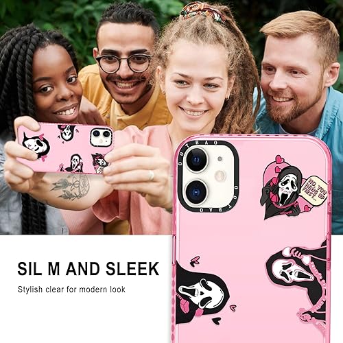 Miniatura 7 de Funda transparente para iPhone 12 Pro  iPhone 12, transparente de 6.1 pulgadas, estampado de grito de película de terror, diseño único de calavera