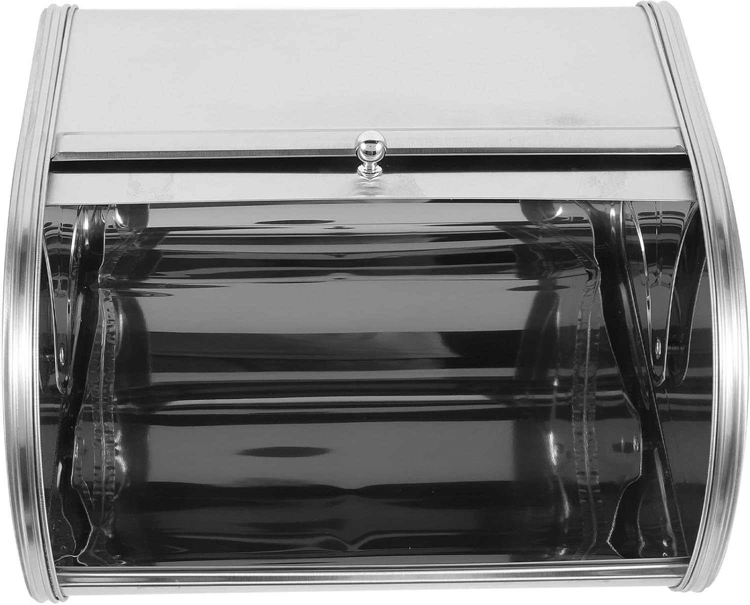 TOYANDONA Metal Bread Box for Kitchen Countertop Frosted Corner Bread Bin with Lid for Food Storage and Organization