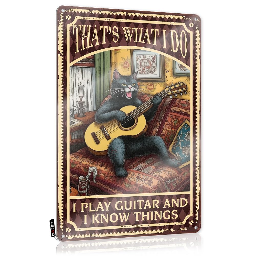 MWFKKADDB Metal Decor For Home Bar Thats What I Do Play Guitar And Know Things Tin Sign Vintage Postersweird Stufffriends Kitchen Decorbest Grandma Gifts Funny Patio Signs Beer Limit Sign(20X30CM)