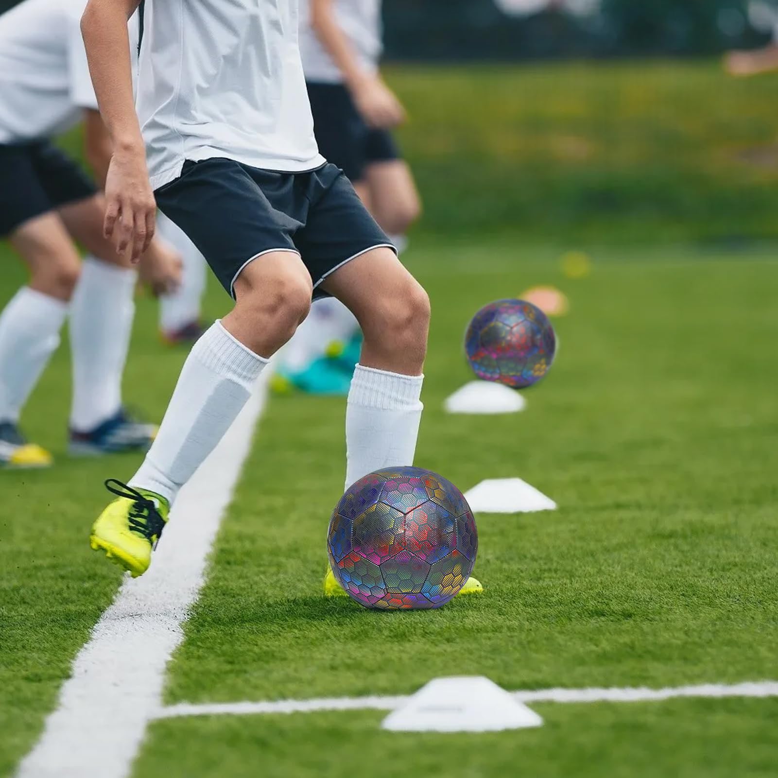 Świecąca piłka nożna, świecąca piłka - Odblaskowa zabawka treningowa do | ćwiczeń piłkarskich - Fajne zabawki sportowe, sprzęt do ćwiczeń fitness dla nastoletnich chłopców i dziewcząt