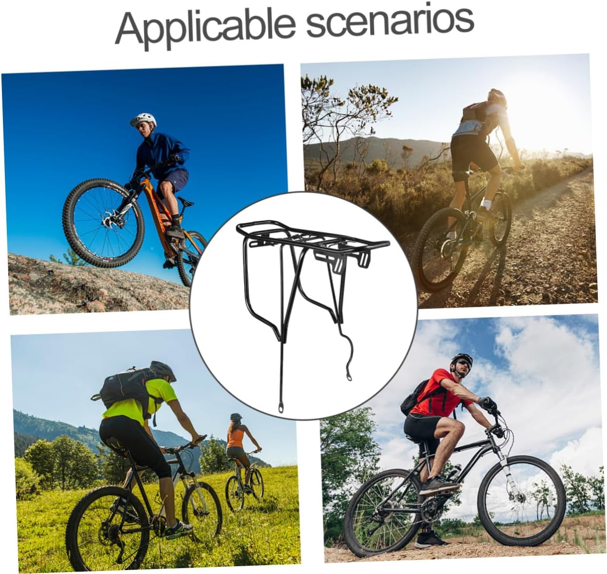 Quick Release Bike Cargo Rack Rear Luggage Carrier Rear Rack for Mountain Road Folding Bikes with Strong Load Capacity and Fit for Disc Brake and Brake Models