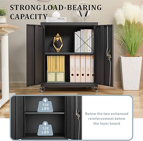 Vista 35 de LUCYPAL Armario de almacenamiento de metal con puertas de bloqueo, gabinete de metal de 72 pulgadas de alto con 4 estantes ajustables, armario alto