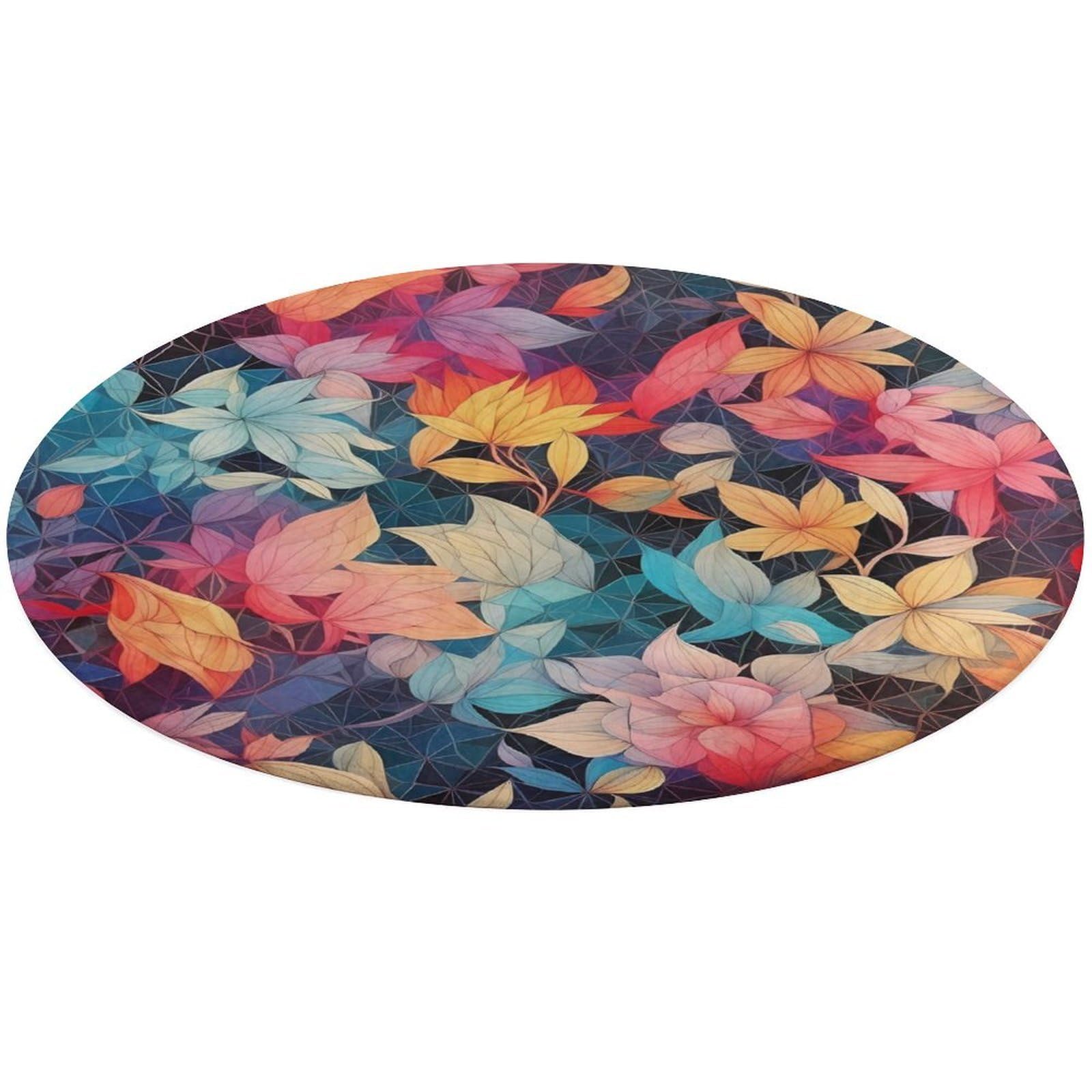 Alfombra redonda de terciopelo coral con estampado decorativo de alta resistencia estructural