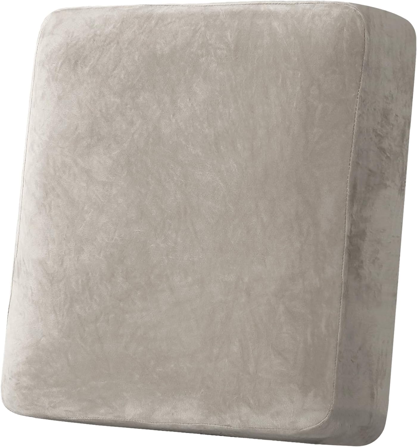 LINGKY Sofa Seat Cushion Cover, Sofa Cushion Slipcovers Stretch Velvet, Universal Non-Slip Couch Cushion Covers Replacement for Individual Furniture Protector (Oatmeal,Large 1 Seater)