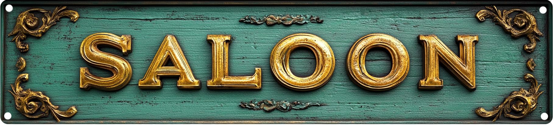 Vintage Tin SALOON Sign Retro Metal Sign, Suitable for bars, cafes, beach houses, backyards Plaque 4x16 Inch