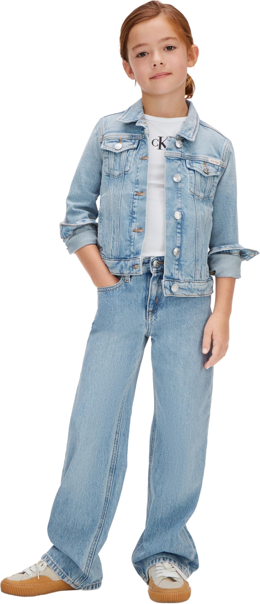 Calvin Klein Mädchen Denim Trucker Dante Wash Lvcksjd00g Andere Jacken