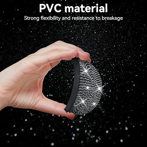 Miniatura 3 de SINGARO Portavasos brillantes para automóvil, 4 portavasos antideslizantes universales, posavasos decorativos integrados, accesorios interiores de