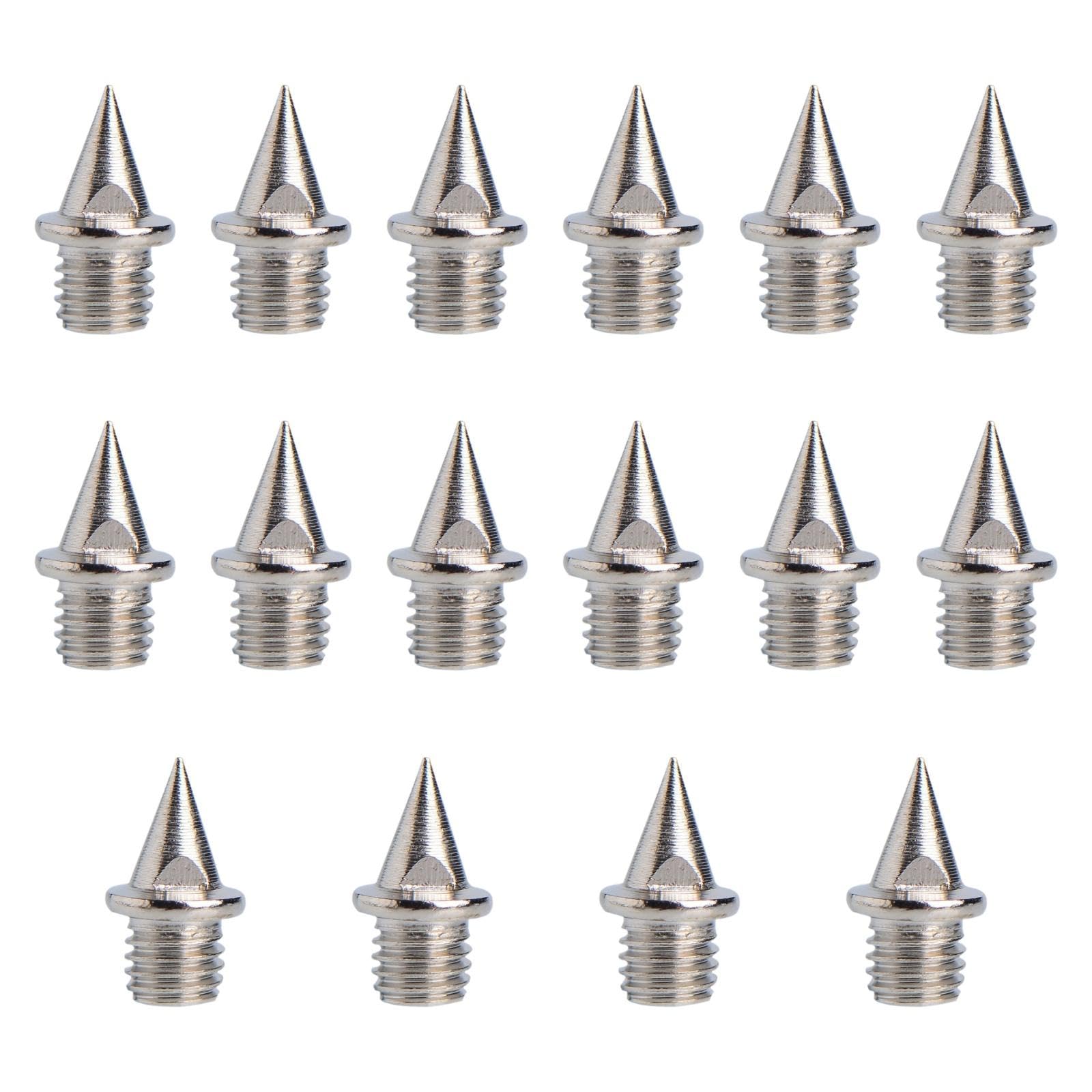 LOOM TREE® 16 Pieces Replacement Spikes for Track Shoes 7 mm for Short Distance Running Silver Sharp Nails | 16 Track Spikes | Material ~ Steel | Color ~ Silver