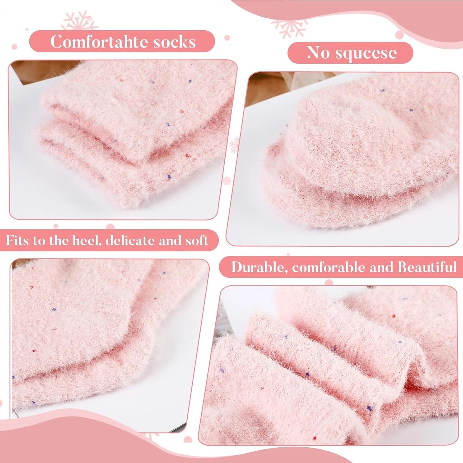 50 Pairs Women Fuzzy Socks Bulk Winter Warm Soft Fluffy Cozy Mink Fleece Sleeping Slipper Socks for Women Gifts - Image 3