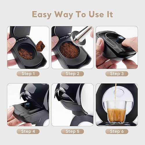 Miniatura 5 de Adaptador de cápsula de café reutilizable, adaptador de cápsula de café recargable, convertidor de cápsulas de café para máquina Dolce Gusto