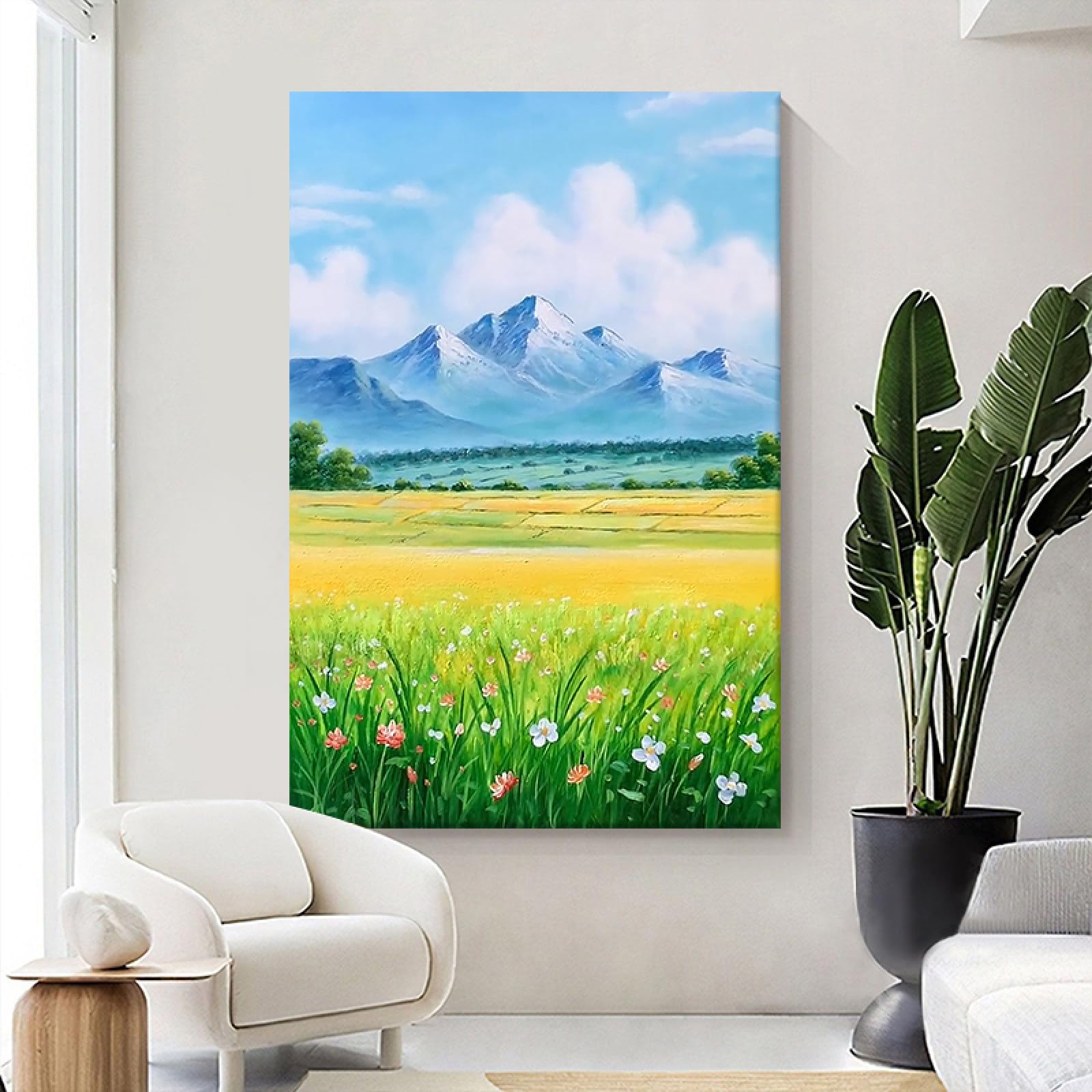 Peinture à l'huile paysage d'automne pour habiller un grand mur vide