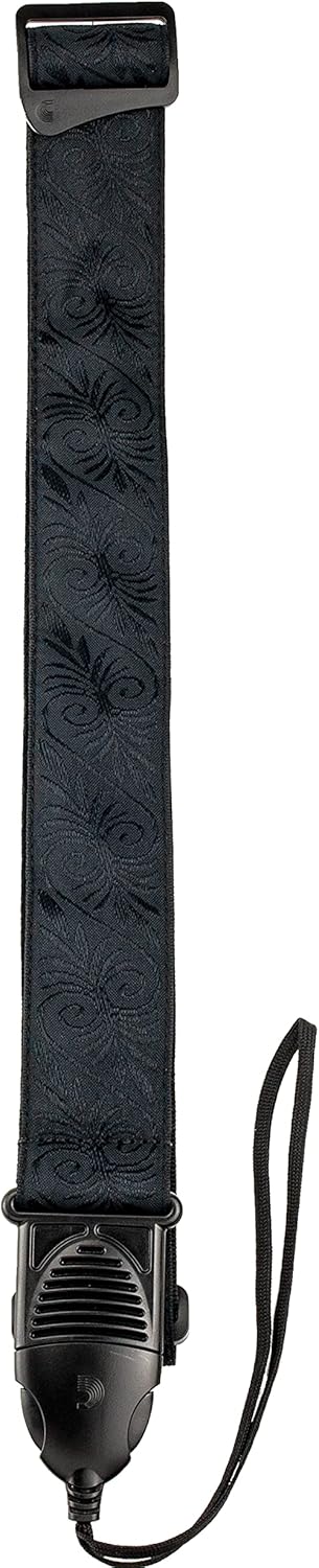 D'Addario Leather Acoustic Quick Release Guitar Strap - Black Swirls