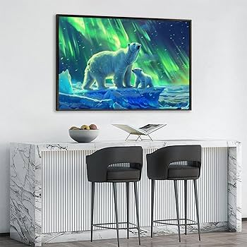 シロクマの油絵【アイスフロート】1点物の原画◇作者サイン入り