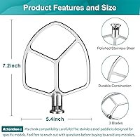 Vista 3 de Batidor plano compatible con KitchenAid de 5 a 6 cuartos de galón, batidora de acero inoxidable pulido airkitrep para batidoras de pie de cocina