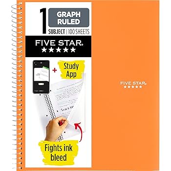 先生! 1〜5 Amazon.com : Five Star Spiral Notebook + Study App, 1