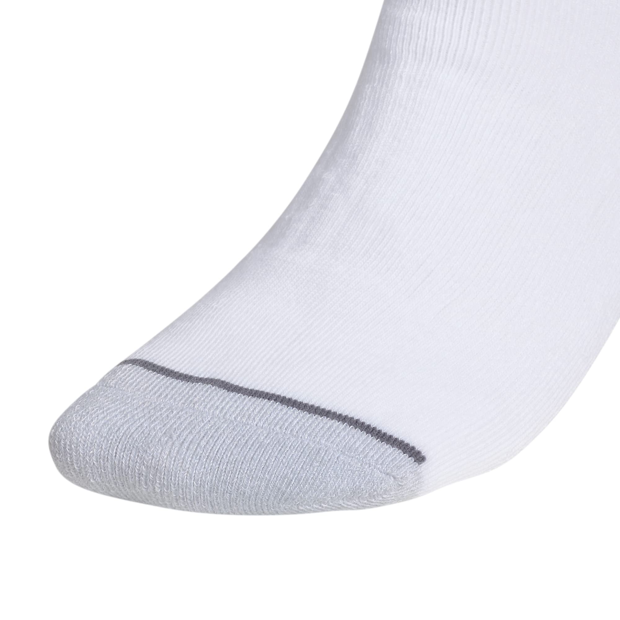 adidas Calze sportive da uomo Linear High Quarter (3 paia), Bianco/Trasparente Onix Grigio/Onix Grey, Large