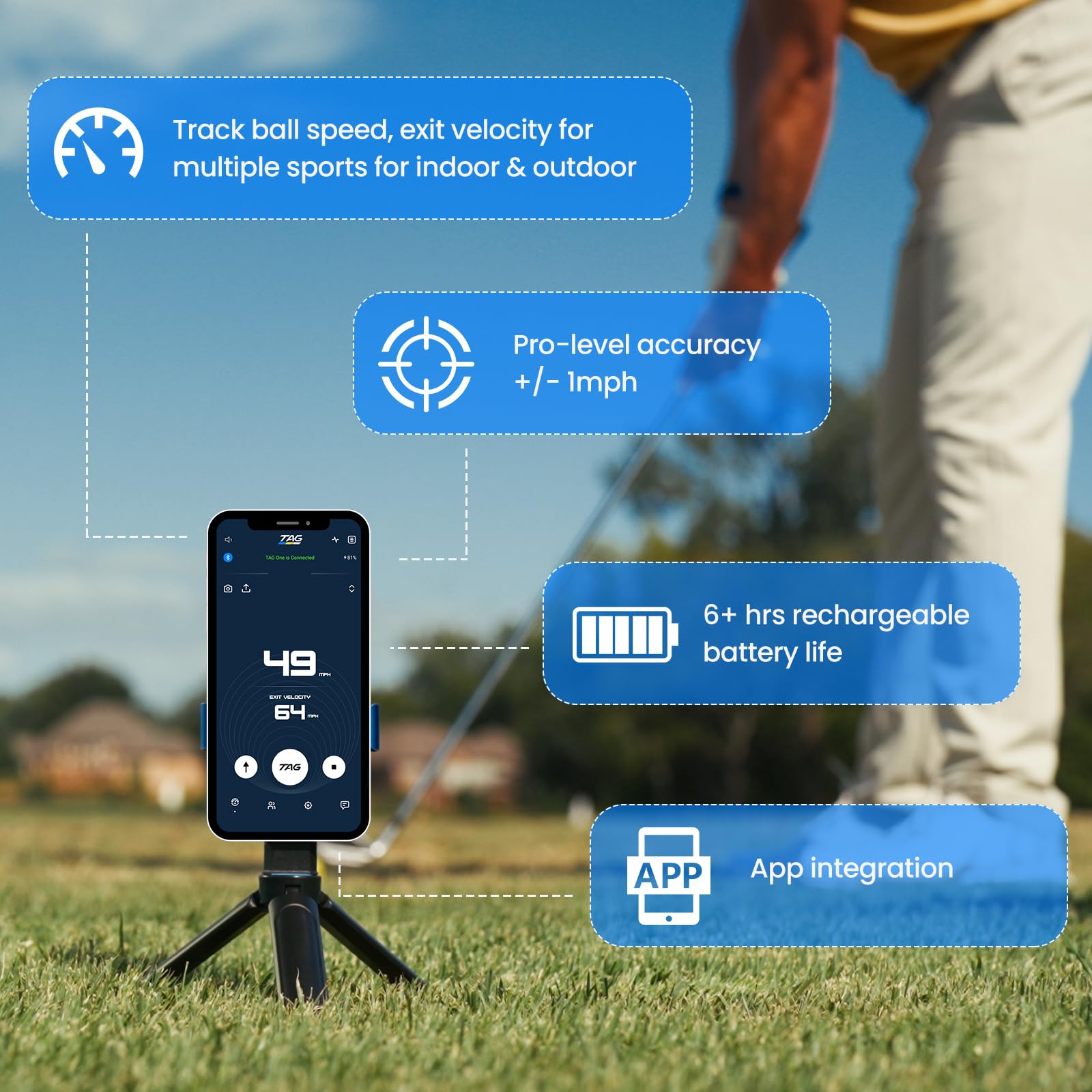 Amazon.com: TAG ONE Sports Radar with 6 Hour Rechargeable Battery 