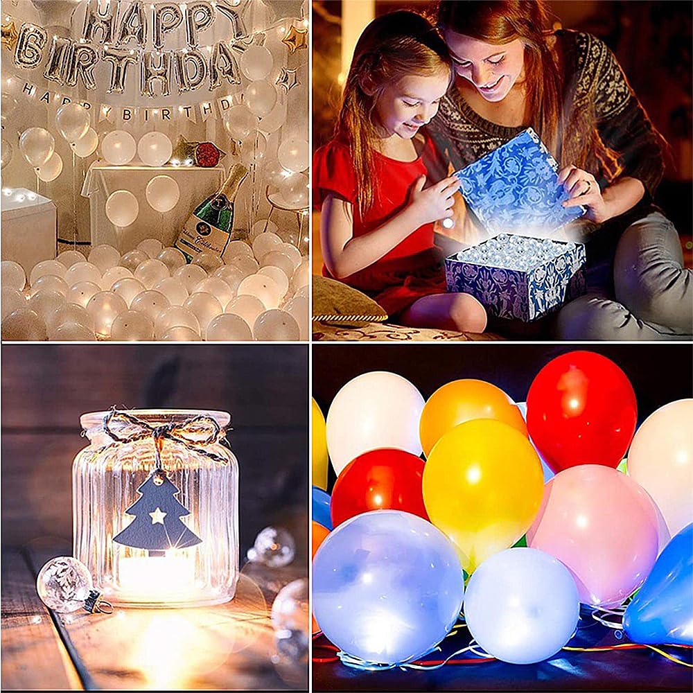 Frasheng 120 Pièces LED Ballons Lampes,LED Ballons Lampes Lumineuses Coloré,Boule Mini Rond LED Balloon Lumière,LED Balloon Lumière,Convient Pour Mariage, Anniversaire,Fêtes,Halloween,Noël Décoration
