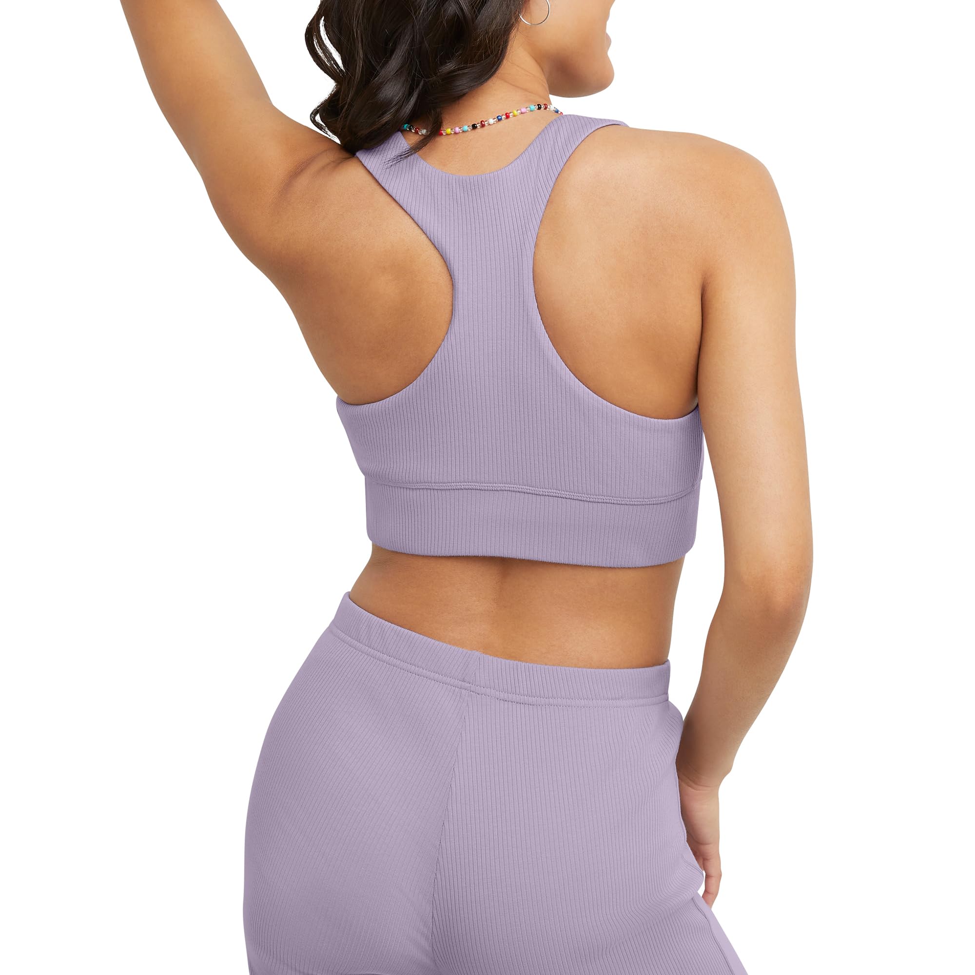 Hanes Damski Originals Longline Racerback, umiarkowane wsparcie pulower sportowy biustonosz, wyciszony Iris, XS, Wyciszona tęczówka, XS