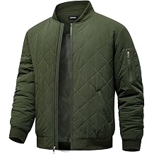 JMIERR Mens Quilted Bomber Jackets Stand Collar Coats