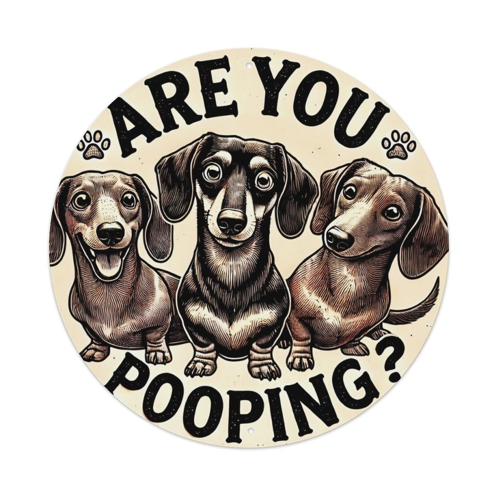 Jdyansheng Vintage Are You Pooping Dachshund Dogs Tin Sign Metal Poster Metal Signs For Home Man Cave Bar Cafe Kitchen Laundry Room Wall Decorations 8X8 Inches