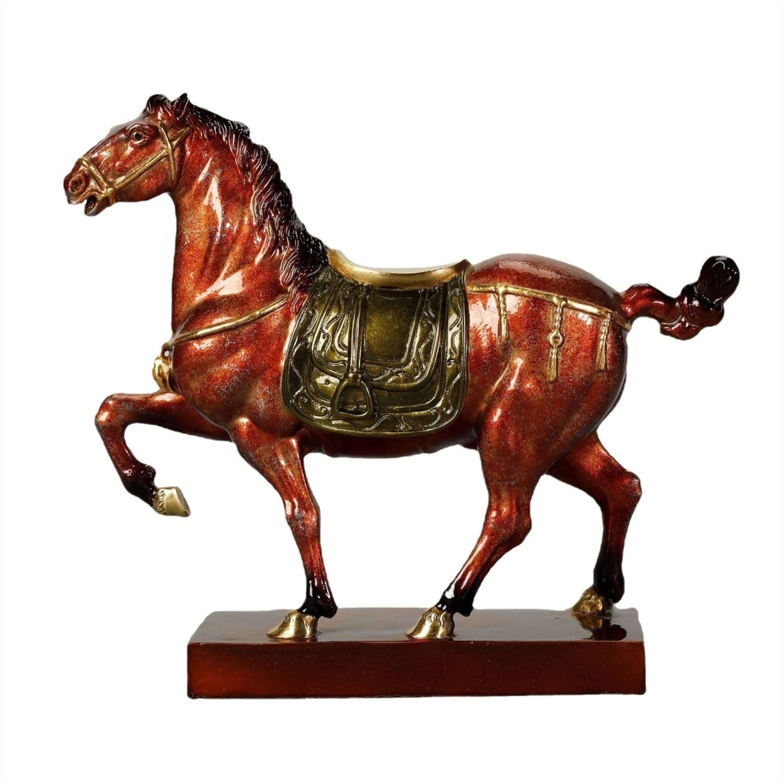 ZZlei2yu-12 Home Decor Ornament Brass Horse Copper Horse Sculpture Entrance Home Living Room Study Horse to Success Copper Crafts Ornaments Colorful Ornament