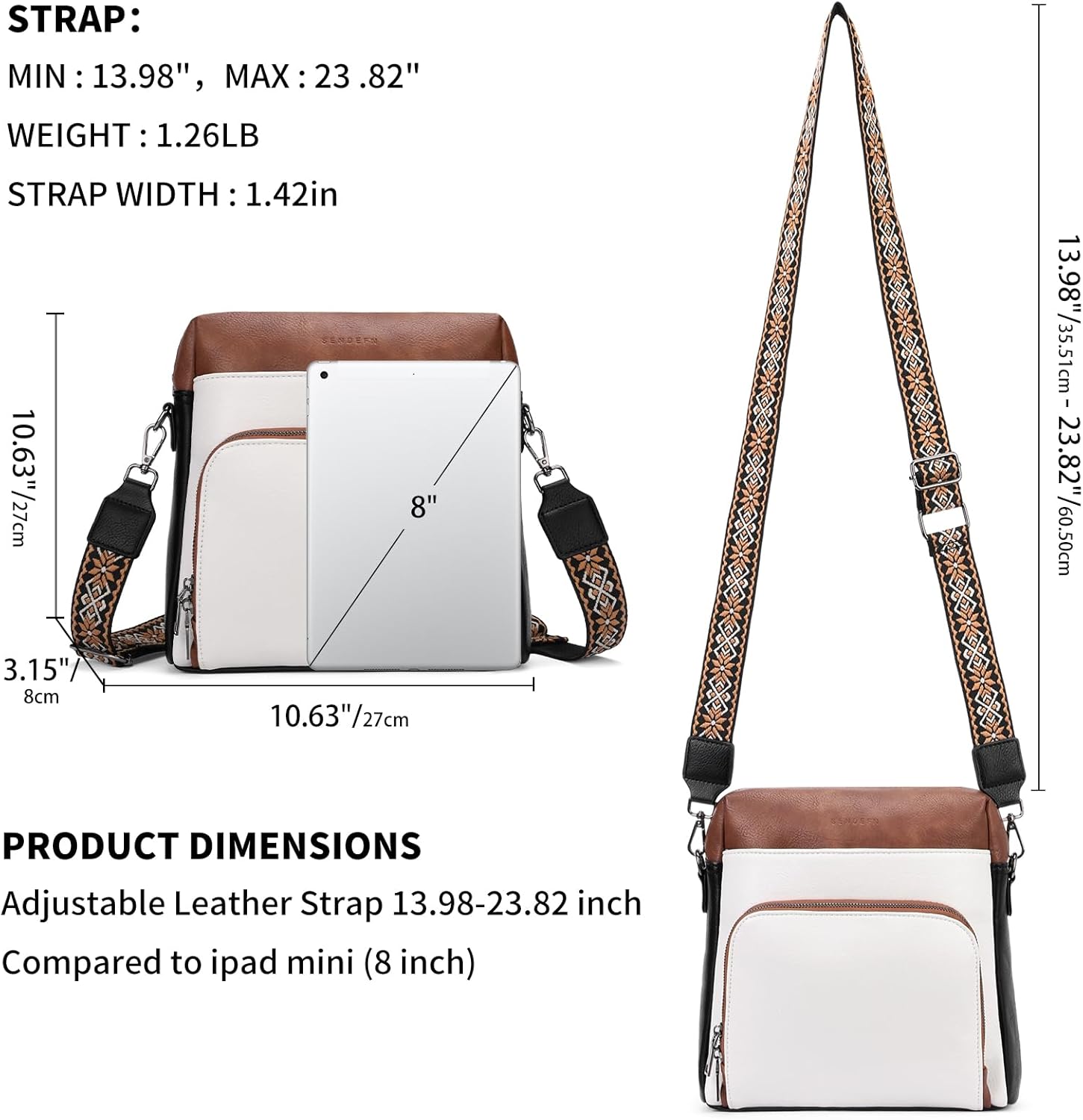 SENDEFN Crossbody Purse for Women Vegan Leather Shoulder Handbags Crossbody Bags with Adjustable Shoulder Strap - Image 5