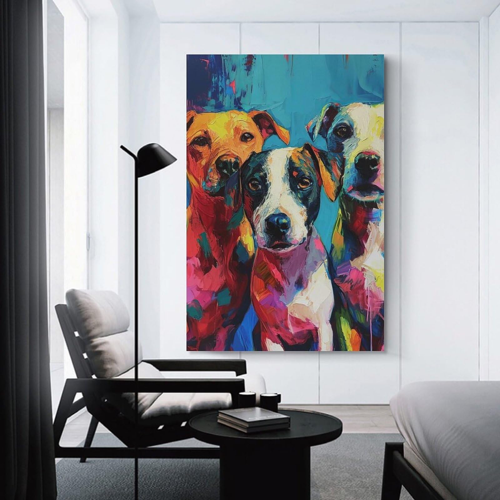 Junmoney Canine Canvas Creations Hanging Wall Art, 16x24inch(40x60cm), for New Homes, Bedrooms Or Workspaces, Thoughtful Wall Decor for Art Lovers