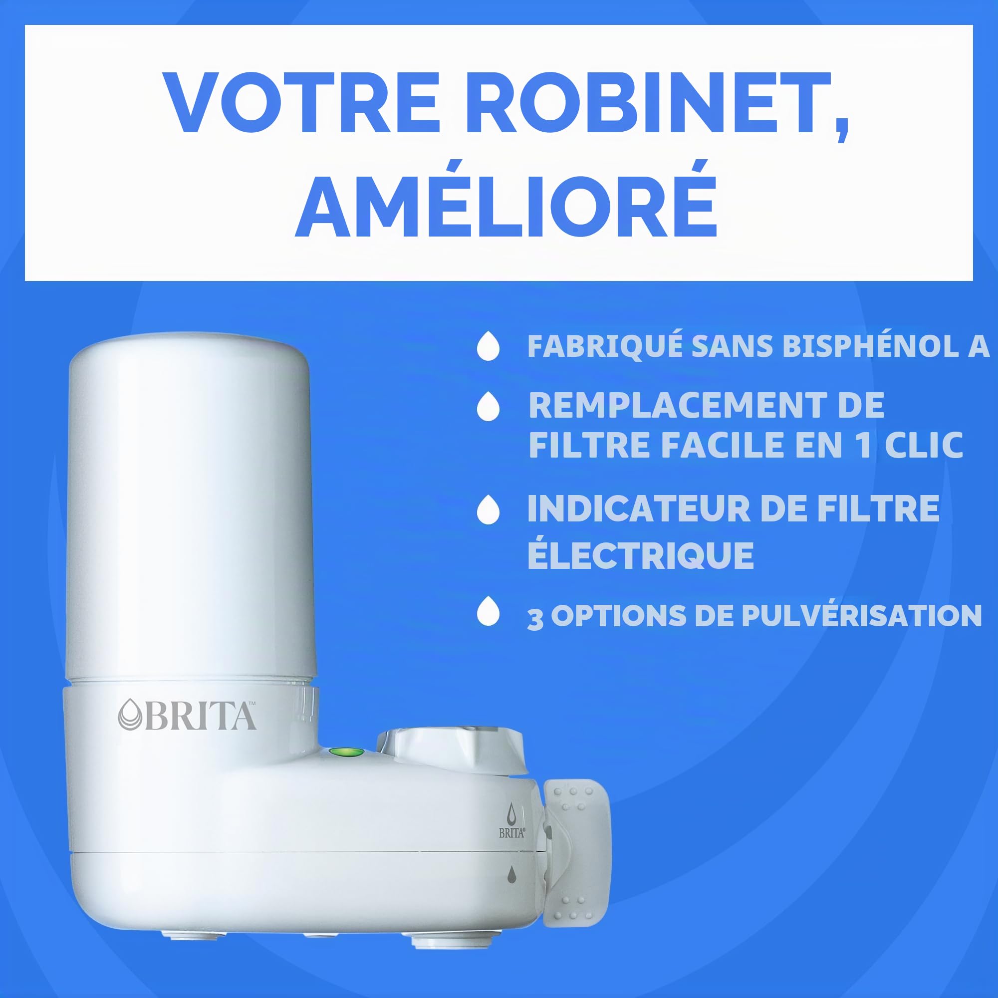 BRITA Système de filtre à eau pour robinet, blanc, 1 pièce