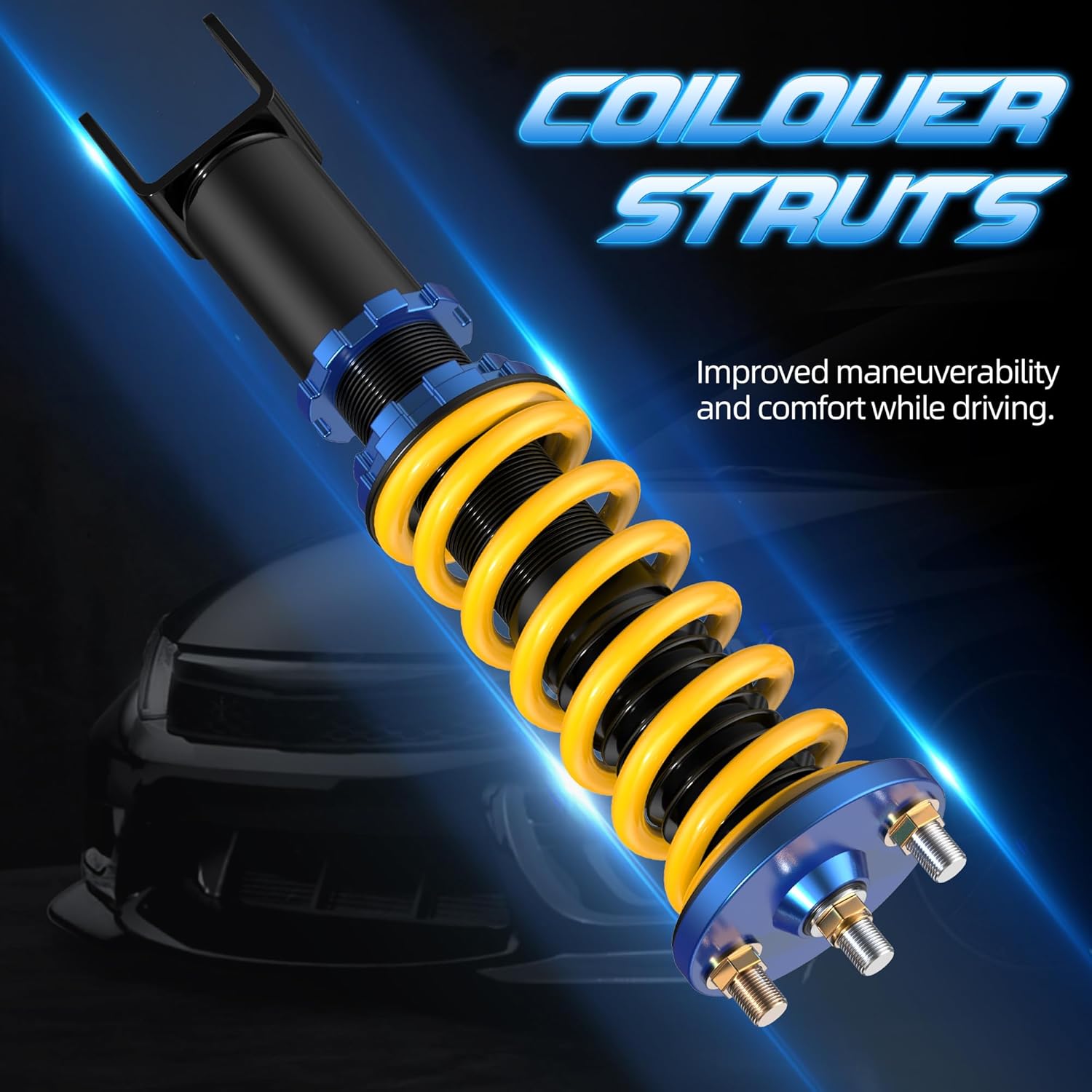 Height Adjustable Coilover Lowering Kit Compatible for 1994-2001 Acura Integra 1989-2000 Honda Civic EG/ED/EK/EJ/EM1 Suspension Coil Spring Strut Shocks (4pcs)